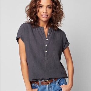 Featherty Women’s Dream Cotton Gauze Desmond Top Small